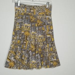 Effie's Heart by Modcloth fit & flare skirt with sketched art design print